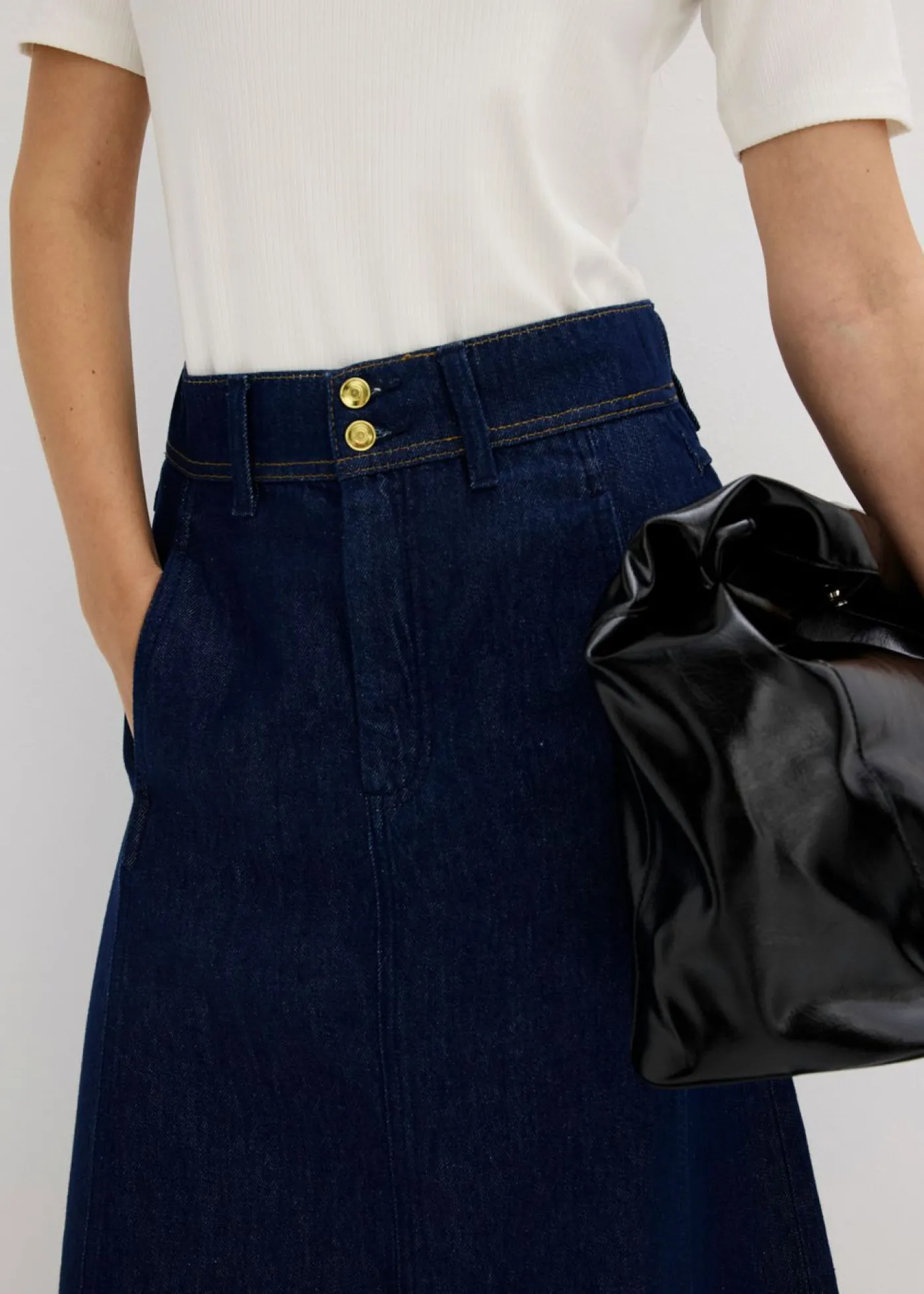 bonprix bonprix Falda vaquera midi Azul oscuro denim Best