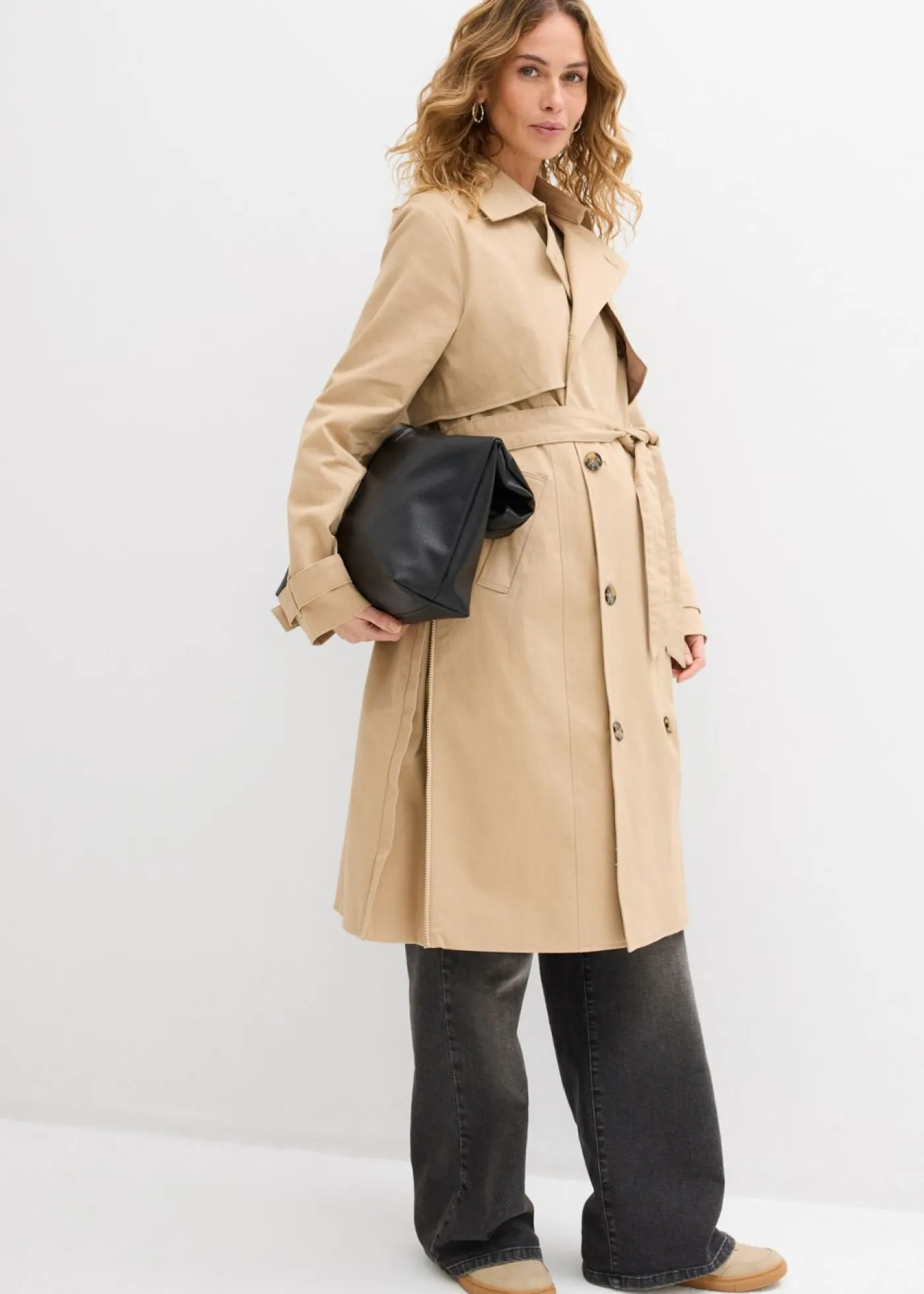 bonprix bonprix Gabardina 3 en 1 con inserto de porteo para durante y después del embarazo Beige pardo New