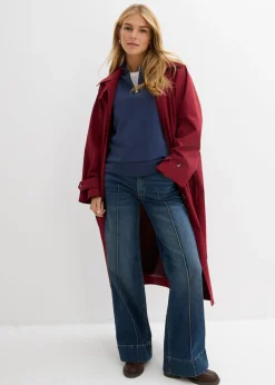bonprix bonprix Gabardina con trabillas Rojo rubí Best