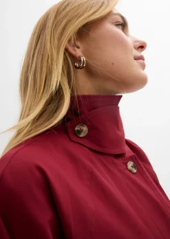 bonprix bonprix Gabardina con trabillas Rojo rubí Best