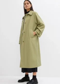 bonprix bonprix Gabardina con trabillas Verde caqui Sale