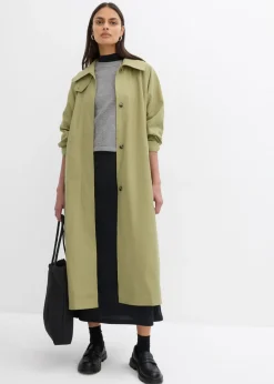 bonprix bonprix Gabardina con trabillas Verde caqui Sale