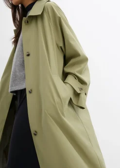 bonprix bonprix Gabardina con trabillas Verde caqui Sale