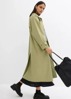 bonprix bonprix Gabardina con trabillas Verde caqui Sale