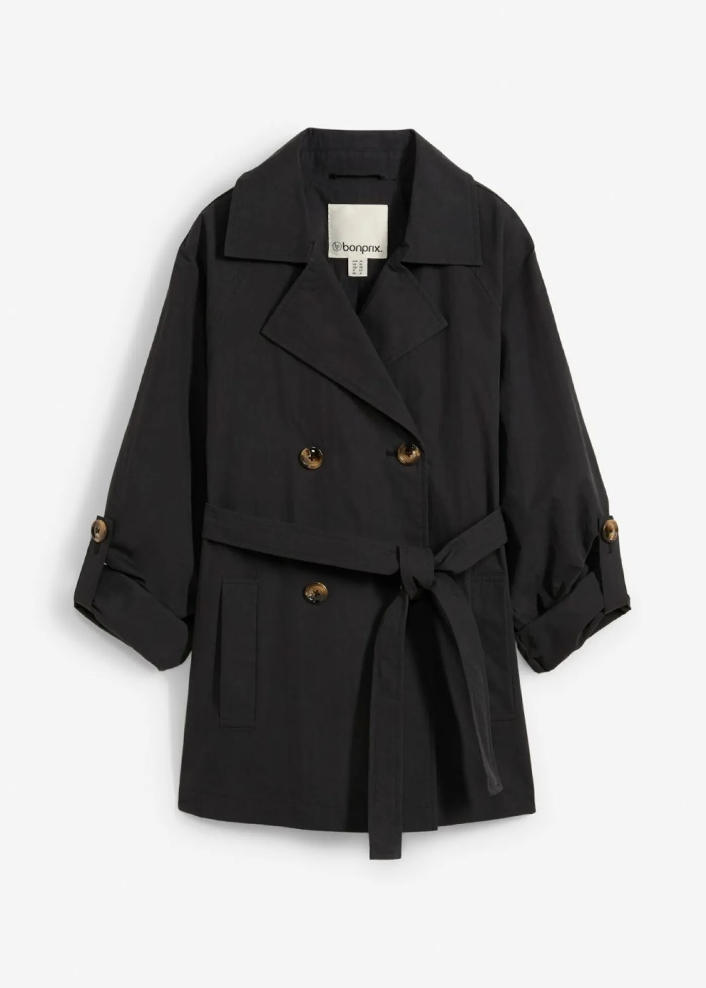 bonprix bonprix Gabardina corta Negro Sale