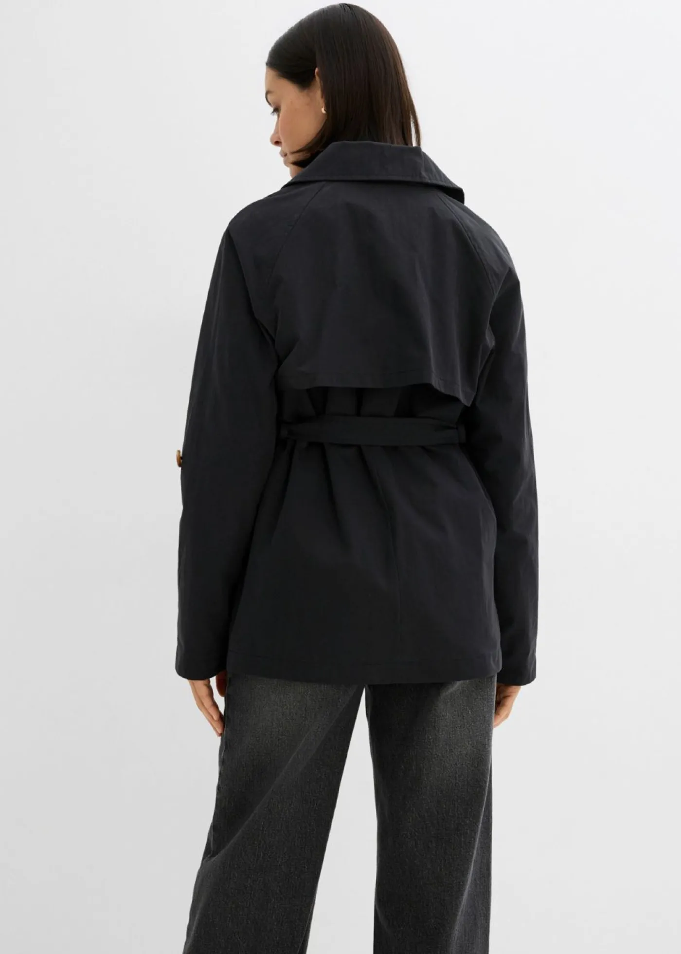 bonprix bonprix Gabardina corta Negro Sale