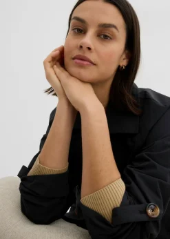 bonprix bonprix Gabardina corta Negro Sale