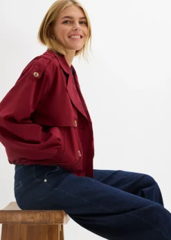 bonprix bonprix Gabardina corta Rojo rubí Hot