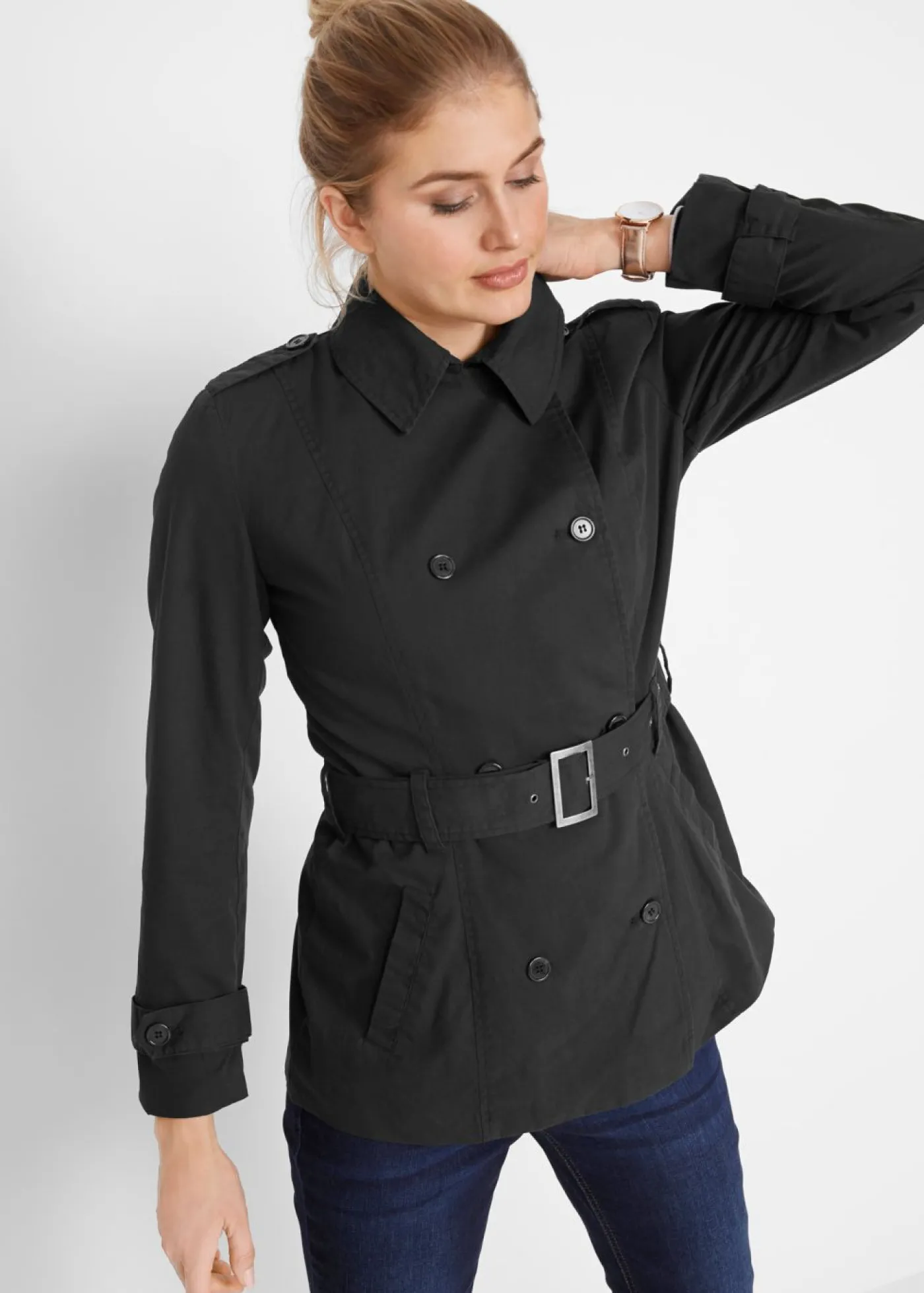 bonprix bonprix Gabardina corta Negro Outlet