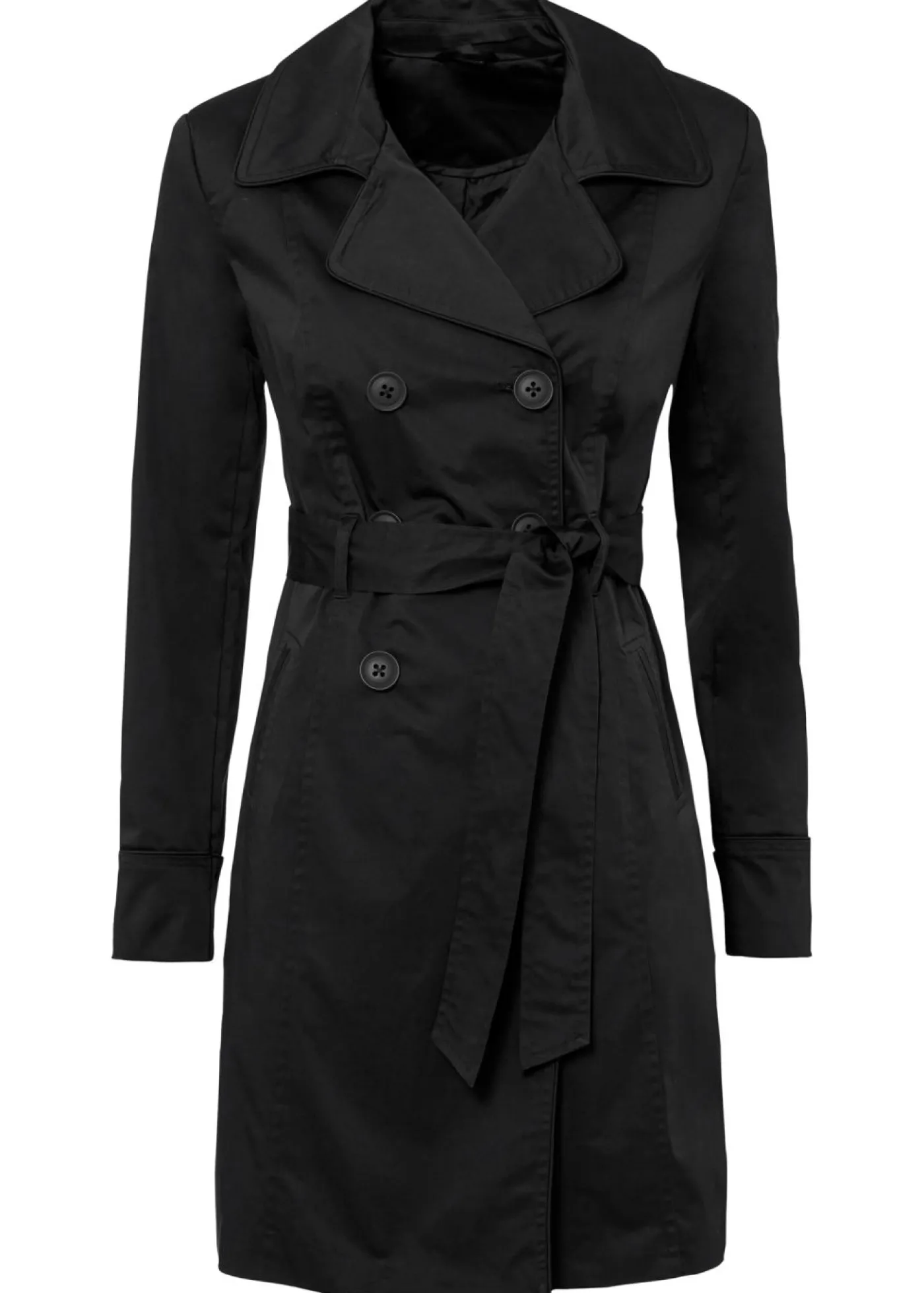 bonprix bonprix Gabardina de algodón Negro Discount