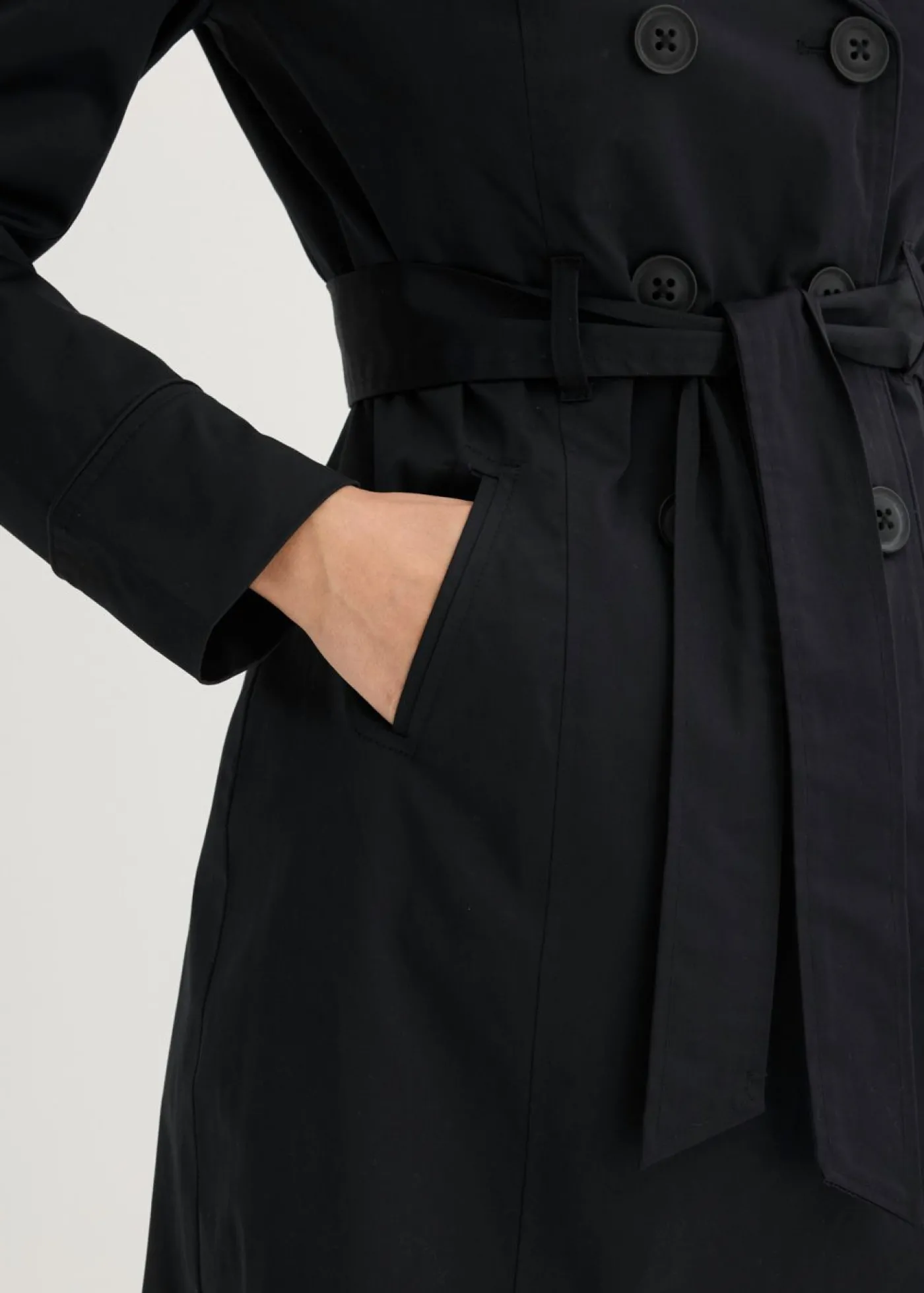 bonprix bonprix Gabardina de algodón Negro Discount