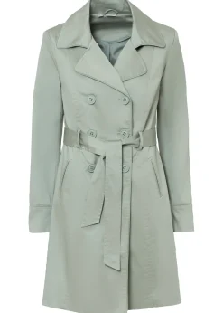 bonprix bonprix Gabardina de algodón verde ahumado New