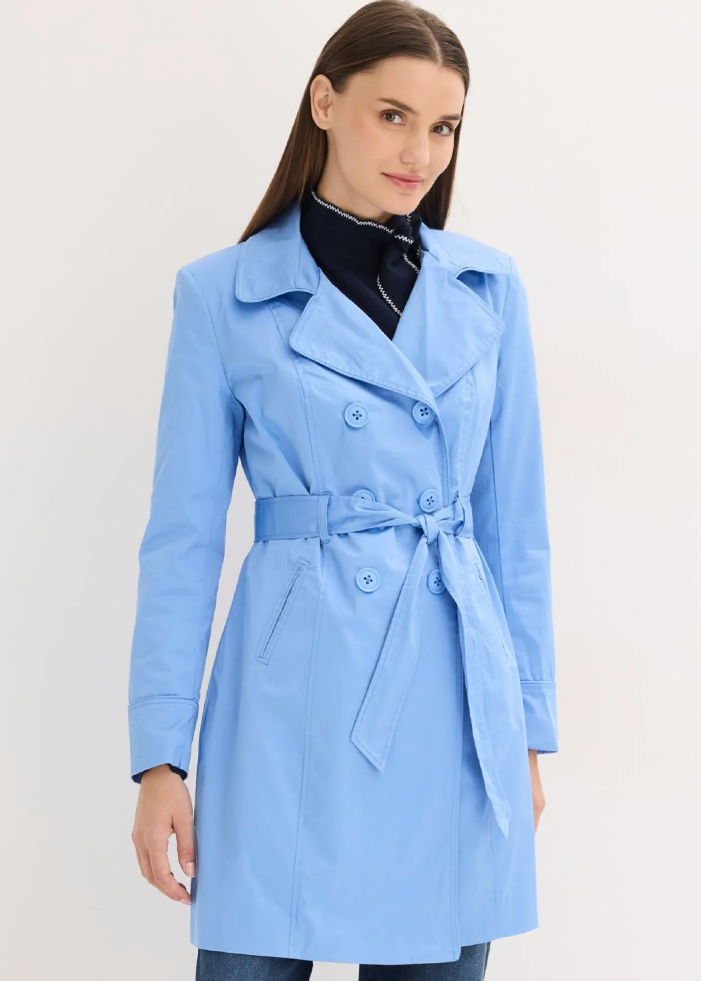 bonprix bonprix Gabardina de algodón azul provenzal New