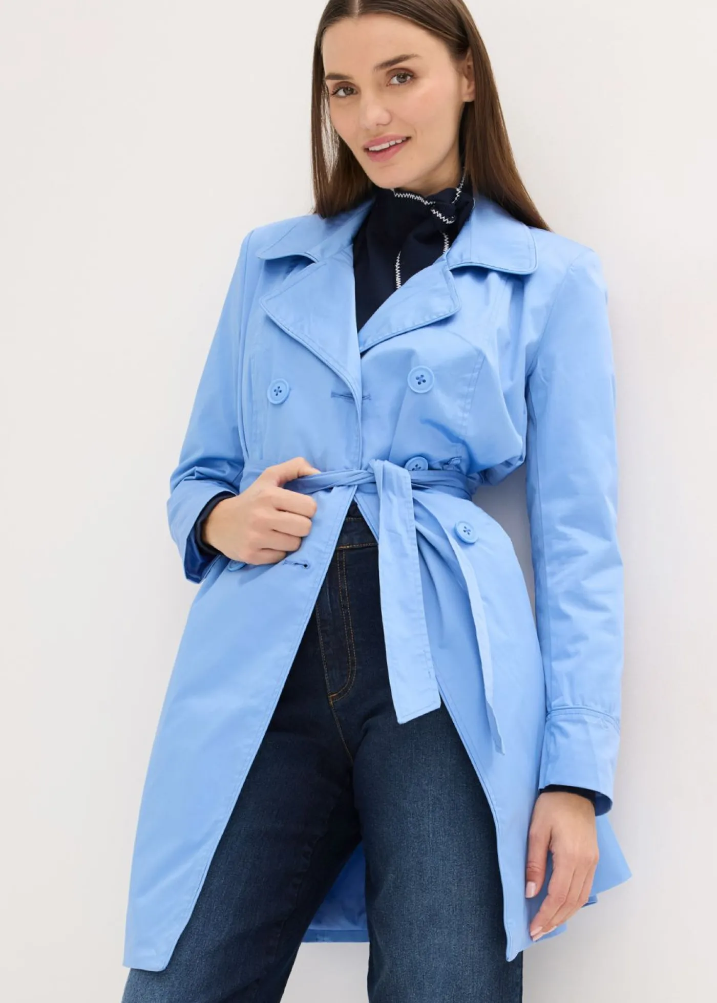 bonprix bonprix Gabardina de algodón azul provenzal New