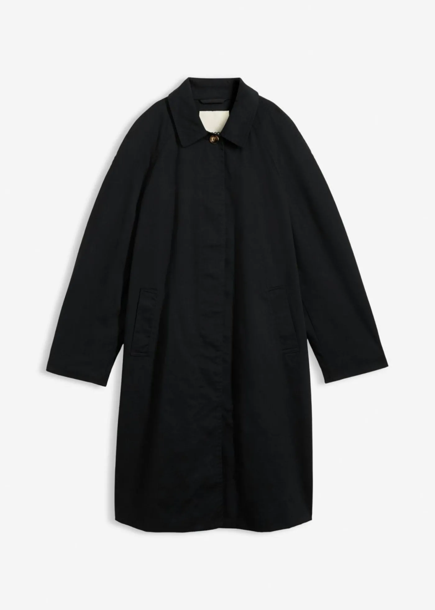 bonprix bonprix Gabardina de botonera sencilla Negro Clearance
