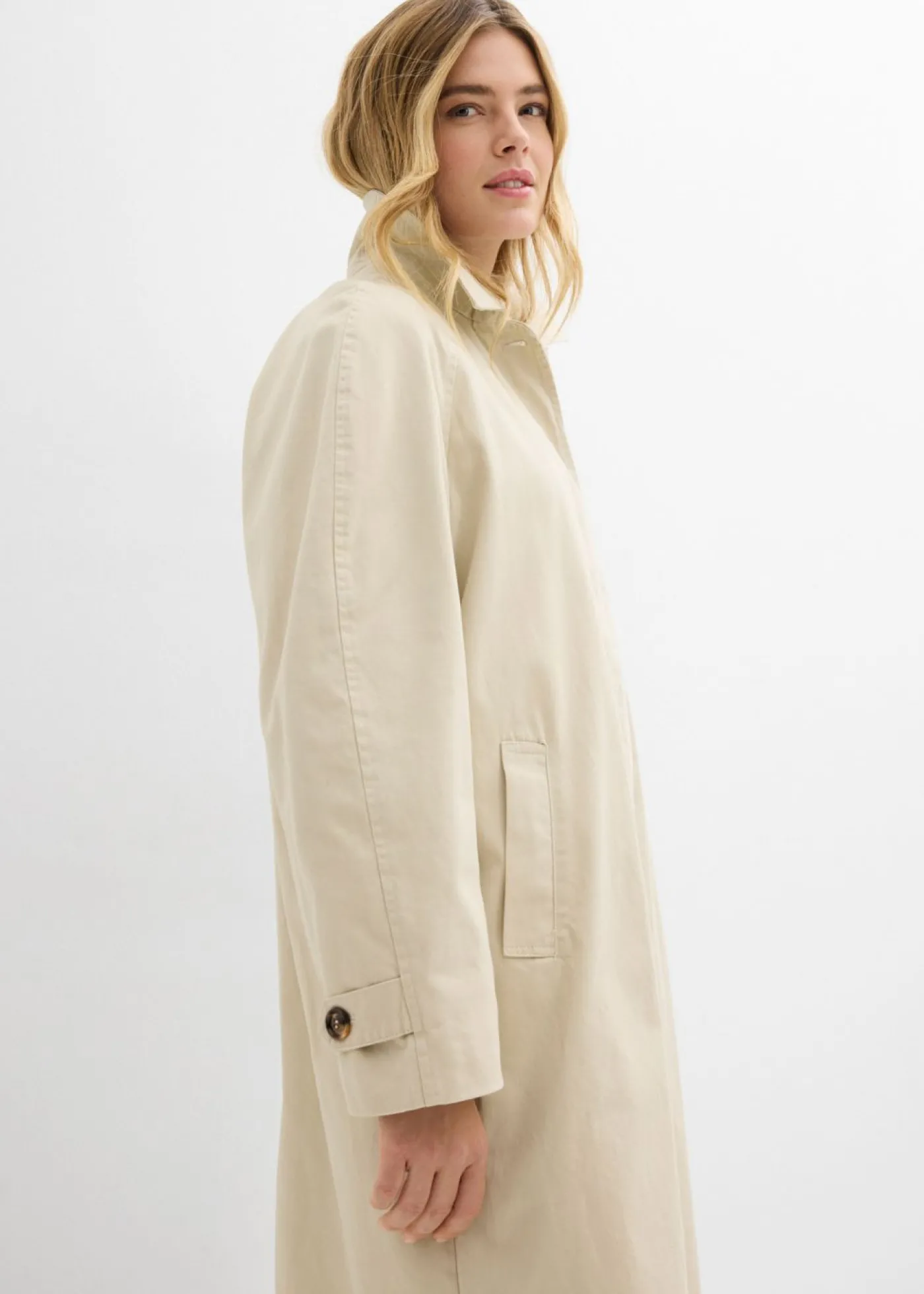 bonprix bonprix Gabardina de botonera sencilla Arena claro New