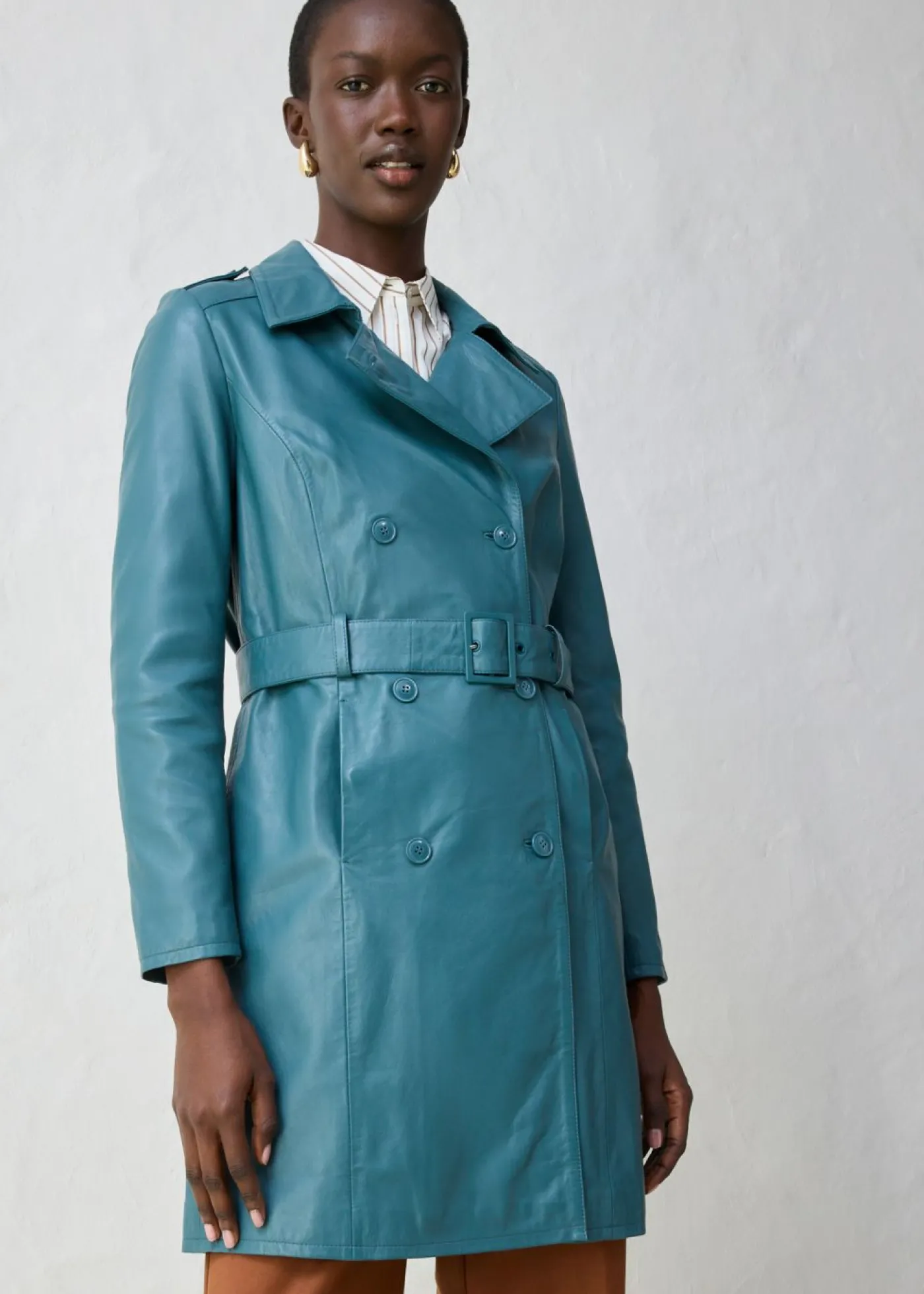 bonprix bonprix Gabardina de napa de cordero verde pimiento