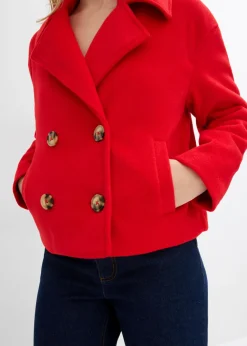 bonprix bonprix Gabardina holgada con aspecto de lana fresa Best