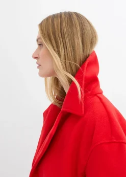 bonprix bonprix Gabardina holgada con aspecto de lana fresa Best