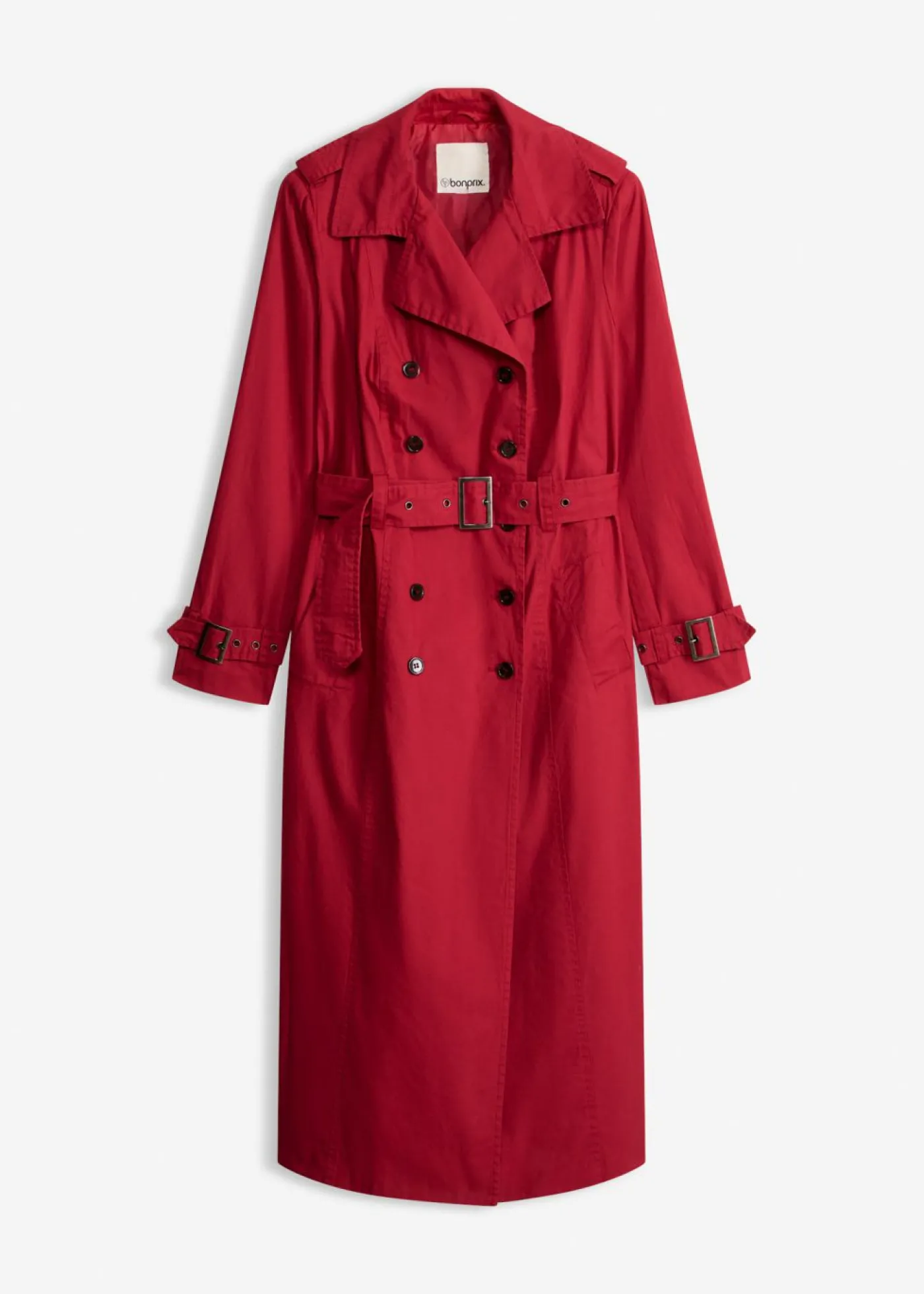 bonprix bonprix Gabardina larga con cinturón Cereza New