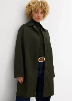 bonprix bonprix Gabardina repelente al agua Verde oscuro Discount