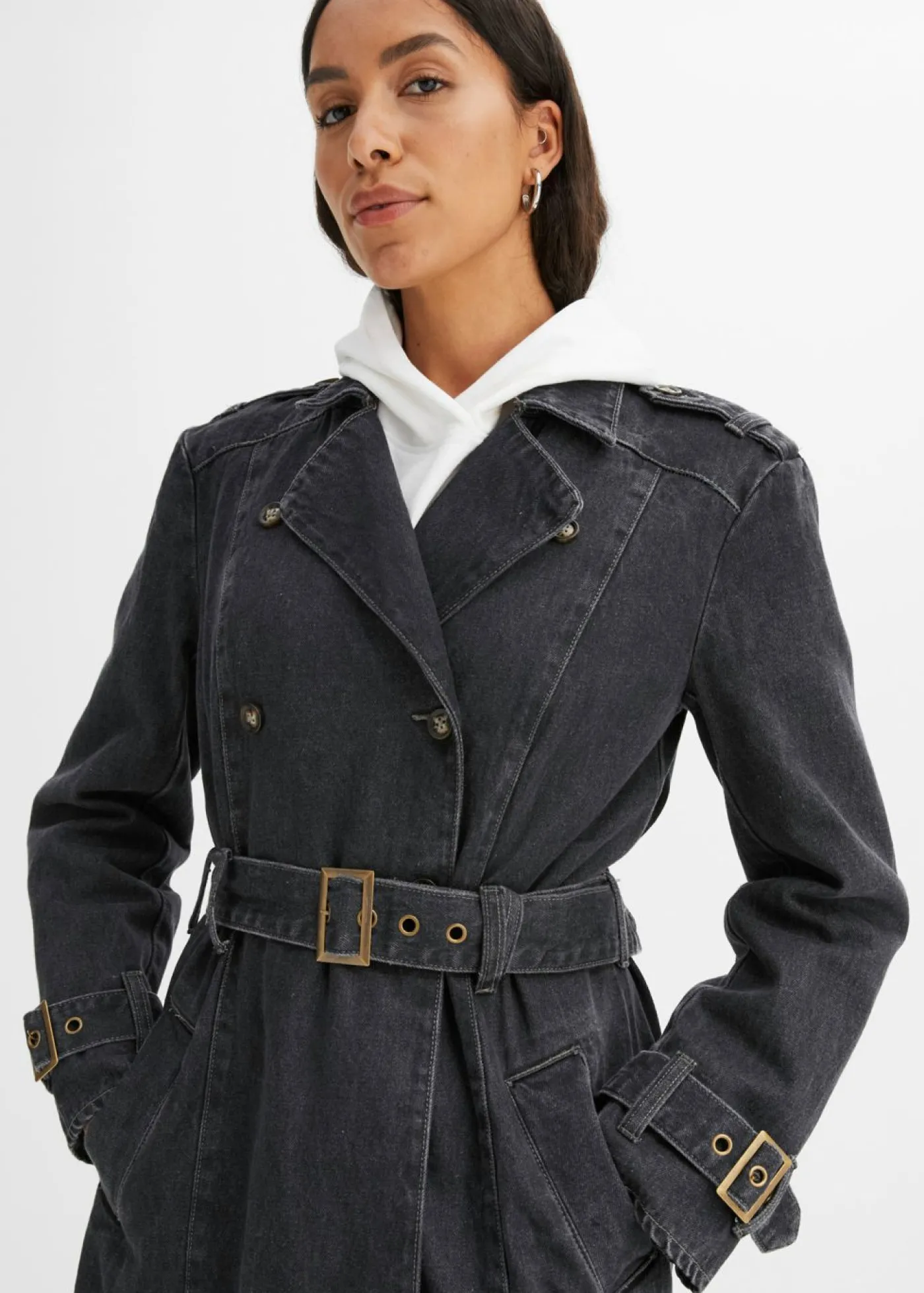 bonprix bonprix Gabardina vaquera denim gris Clearance