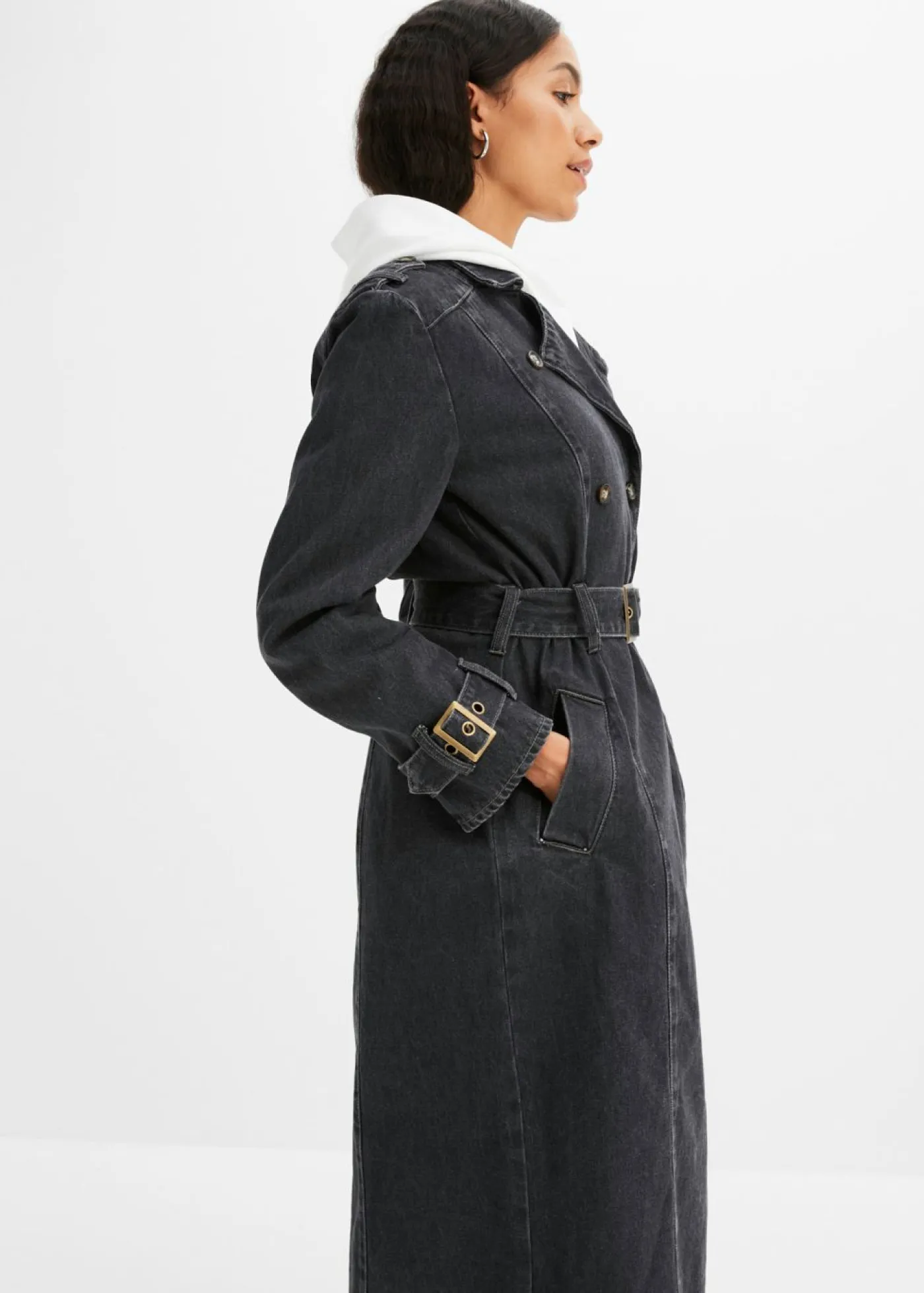 bonprix bonprix Gabardina vaquera denim gris Clearance