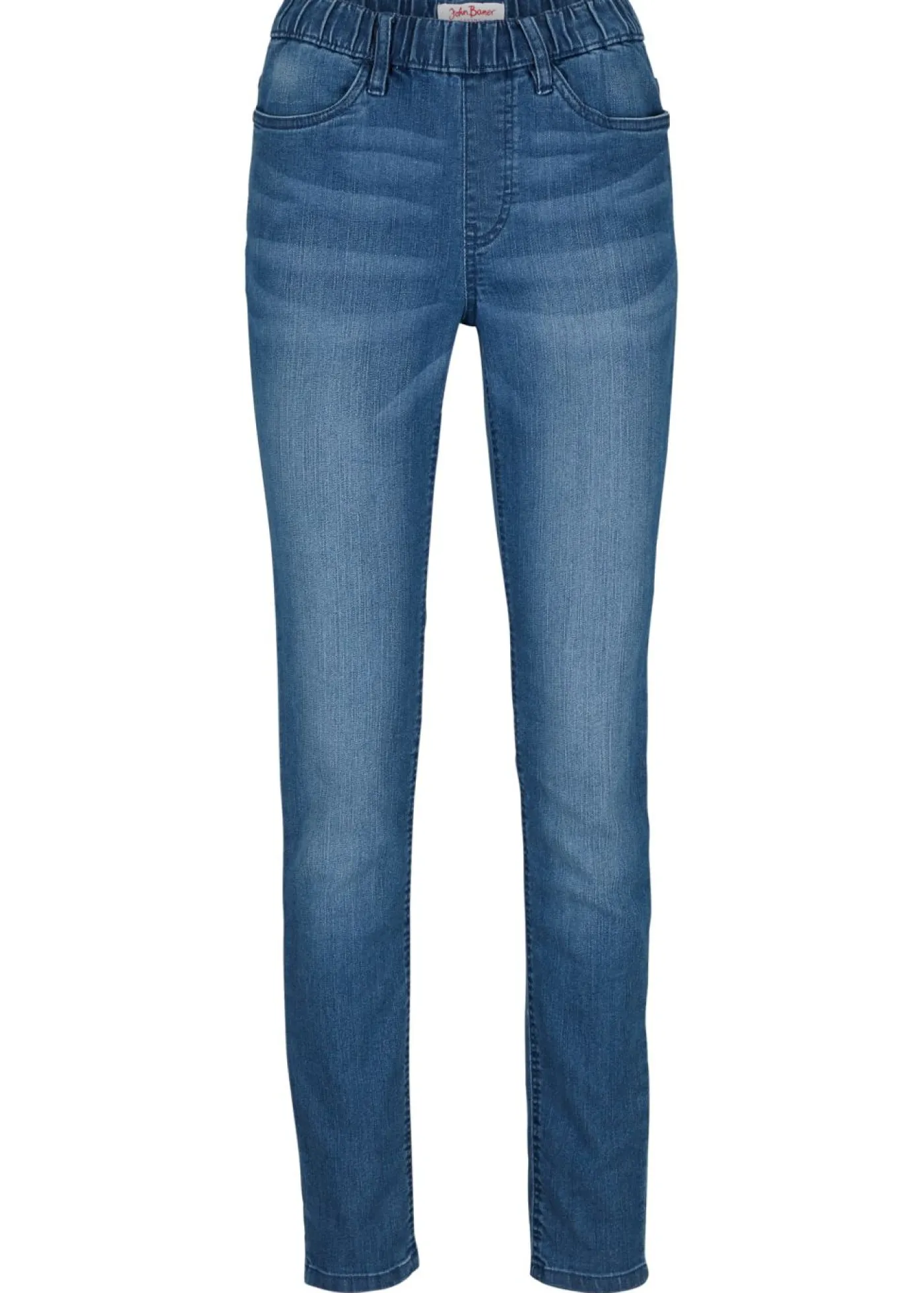 bonprix bonprix Jeggings de talle medio Azul desgastado Online