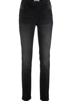 bonprix bonprix Jeggings de talle medio Negro desgastado Clearance