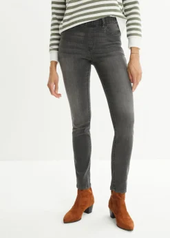 bonprix bonprix Jeggings de talle medio Negro desgastado Clearance