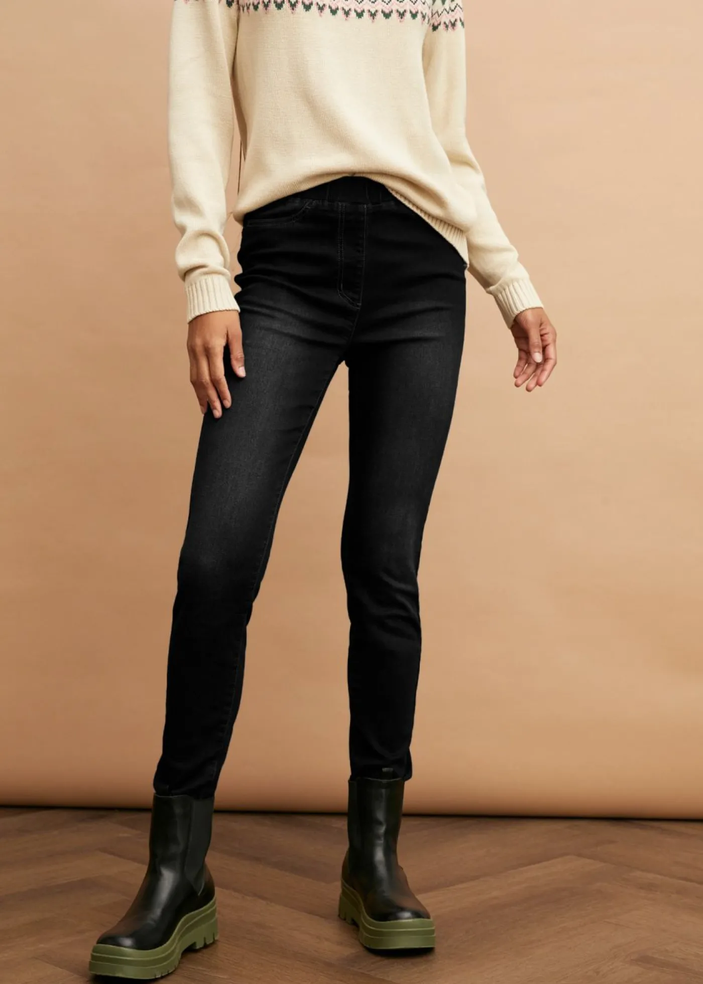 bonprix bonprix Jeggings elásticos, térmicos y funcionales, de tiro alto con cintura cómoda Vaquero negro Discount