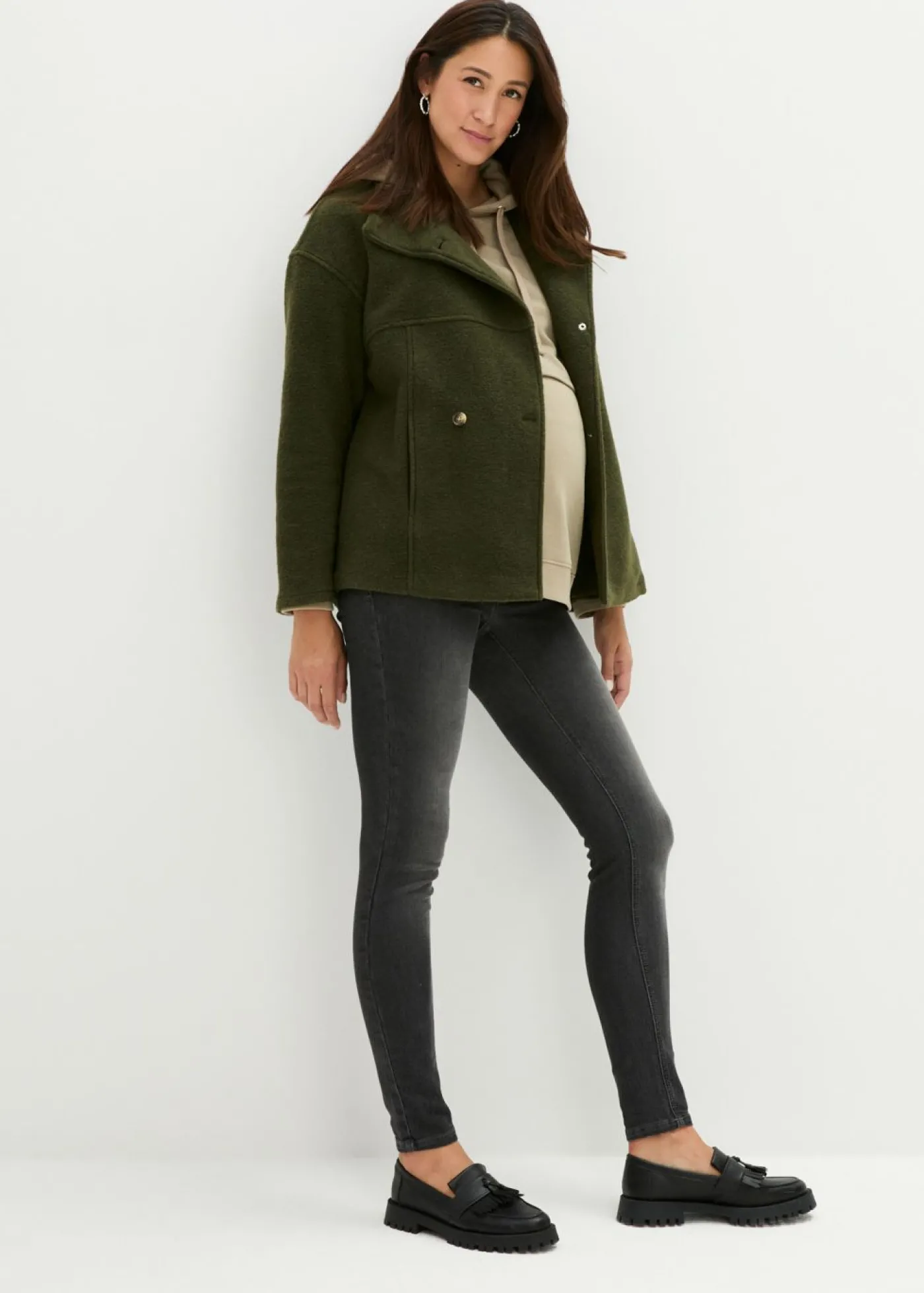 bonprix bonprix Jeggings premamá con algodón (2 unidades), skinny azul piedra + negro denim Online