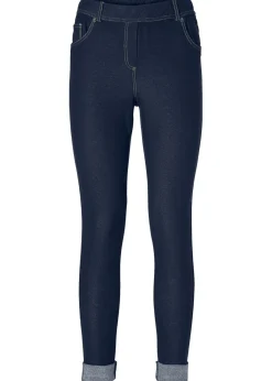 bonprix bonprix Jeggins con bajo vuelto azul lavado a la piedra Clearance