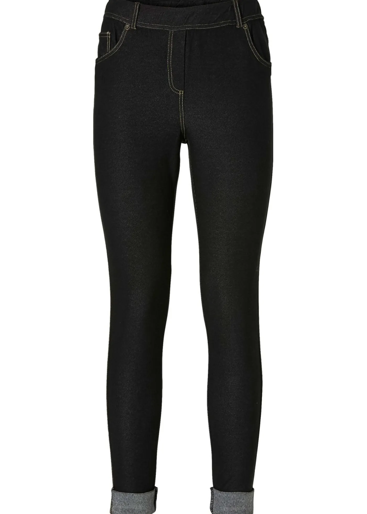 bonprix bonprix Jeggins con bajo vuelto negro lavado a la piedra Online