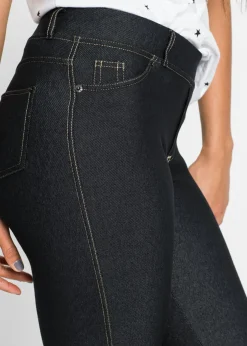 bonprix bonprix Jeggins con bajo vuelto negro lavado a la piedra Online