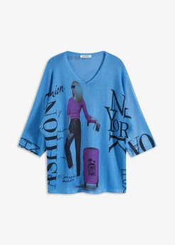 bonprix bonprix Jersey Azul provenzal/negro estampado Sale