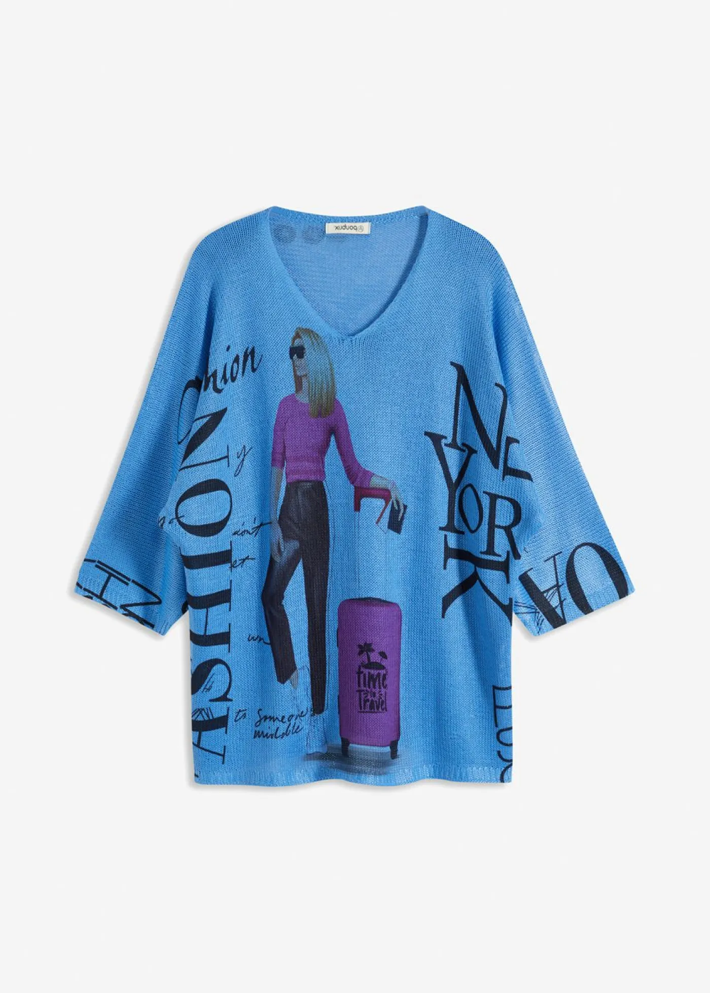 bonprix bonprix Jersey Azul provenzal/negro estampado Sale