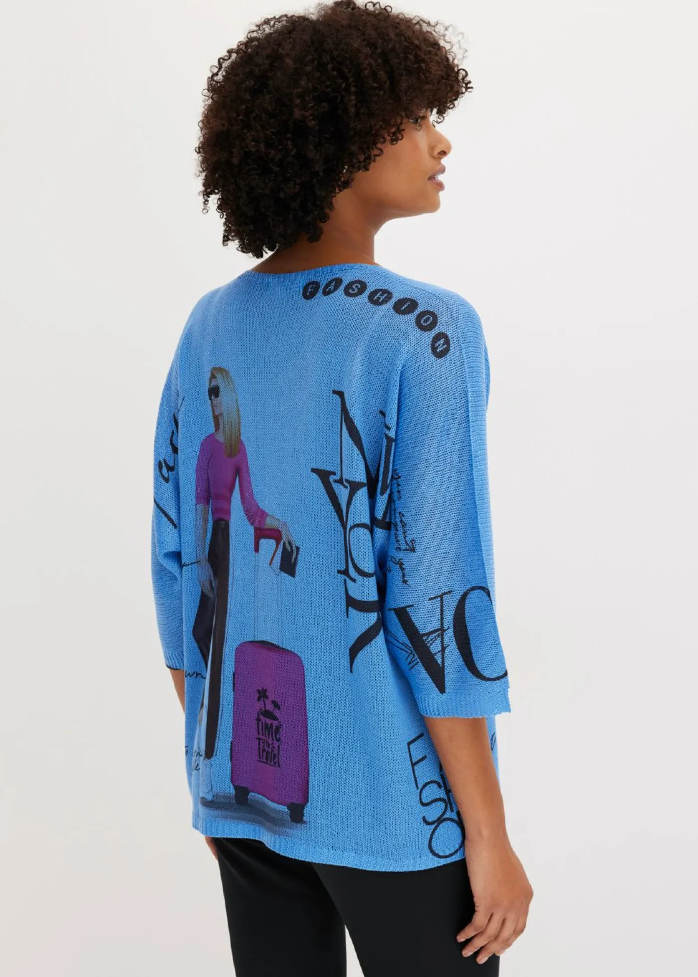 bonprix bonprix Jersey Azul provenzal/negro estampado Sale
