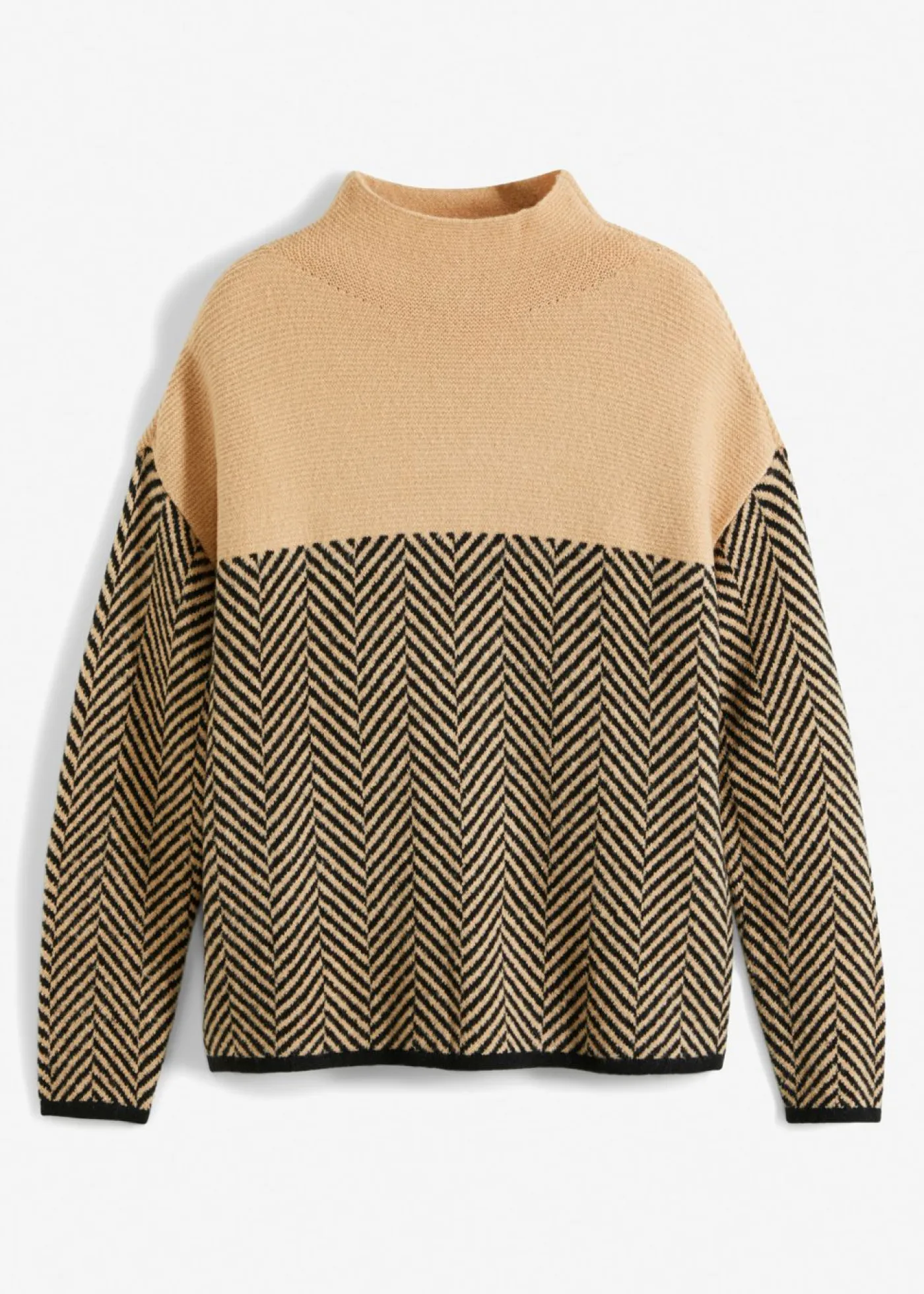 bonprix bonprix Jersey Café con leche-negro de rayas Sale