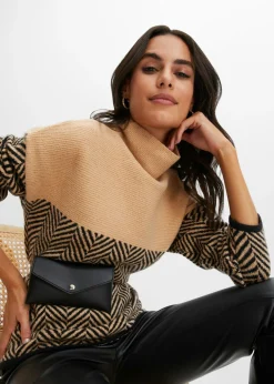 bonprix bonprix Jersey Café con leche-negro de rayas Sale