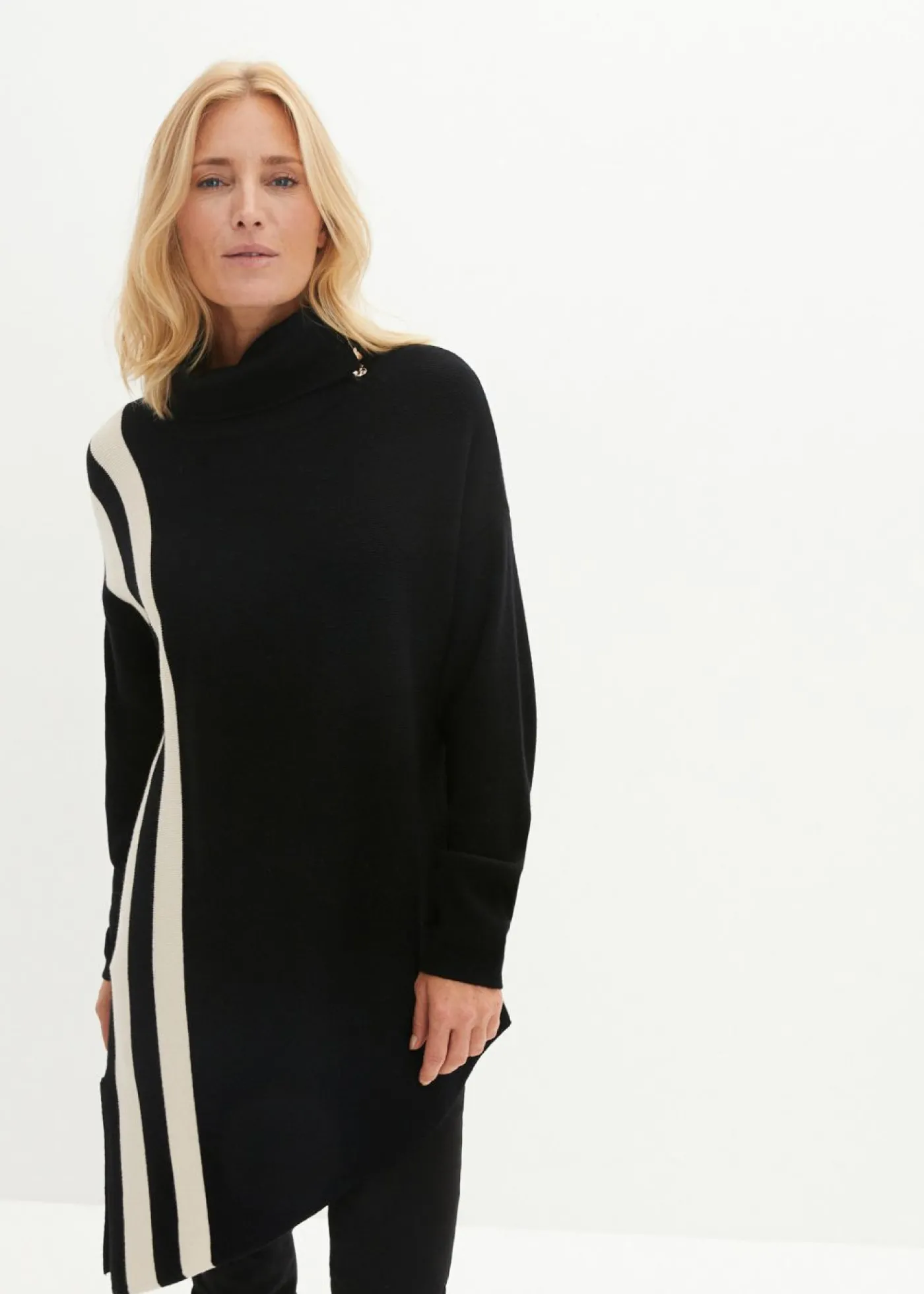 bonprix bonprix Jersey negro-gris guijarro con rayas