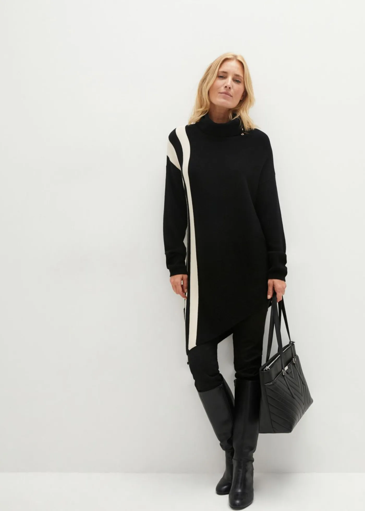 bonprix bonprix Jersey negro-gris guijarro con rayas