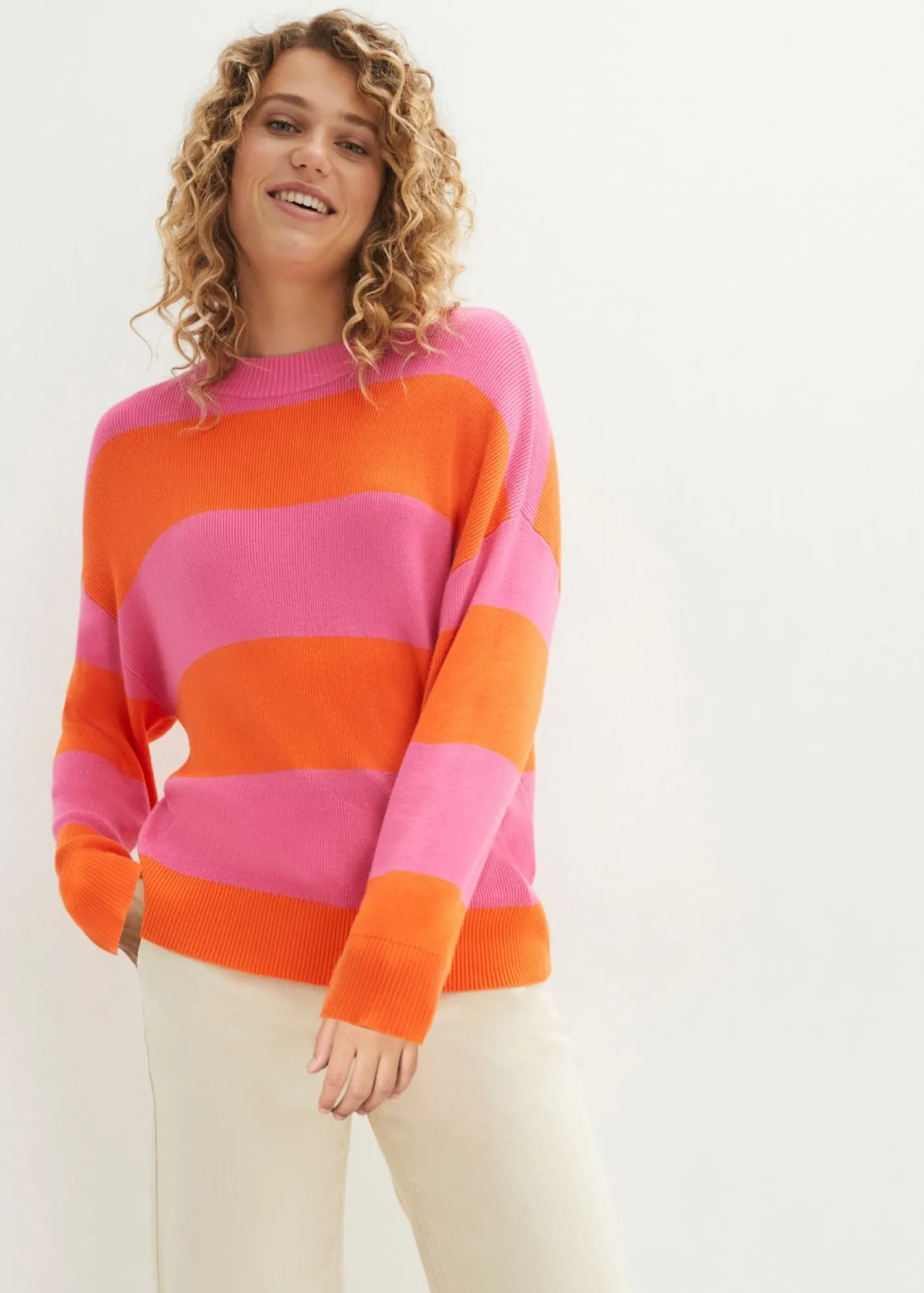 bonprix bonprix Jersey Rosa-naranja con rayas New