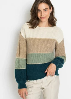 bonprix bonprix Jersey Blanco-arena-verde menta-azul petróleo de rayas Hot