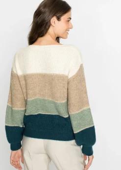 bonprix bonprix Jersey Blanco-arena-verde menta-azul petróleo de rayas Hot