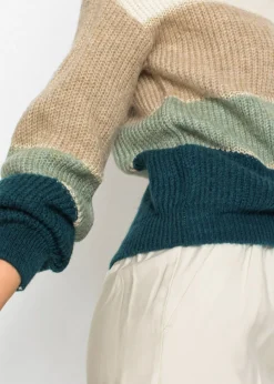 bonprix bonprix Jersey Blanco-arena-verde menta-azul petróleo de rayas Hot