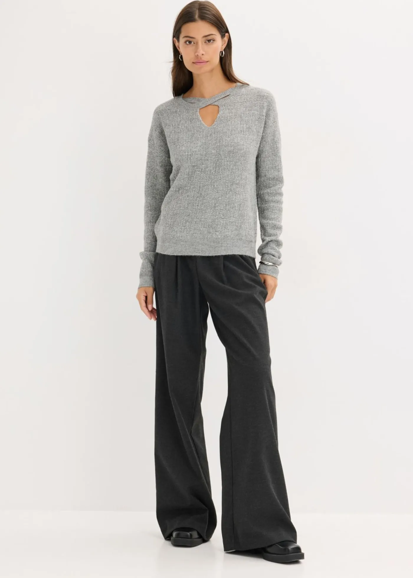bonprix bonprix Jersey gris jaspeado-plata moteado Clearance