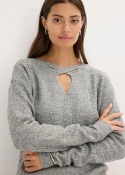 bonprix bonprix Jersey gris jaspeado-plata moteado Clearance
