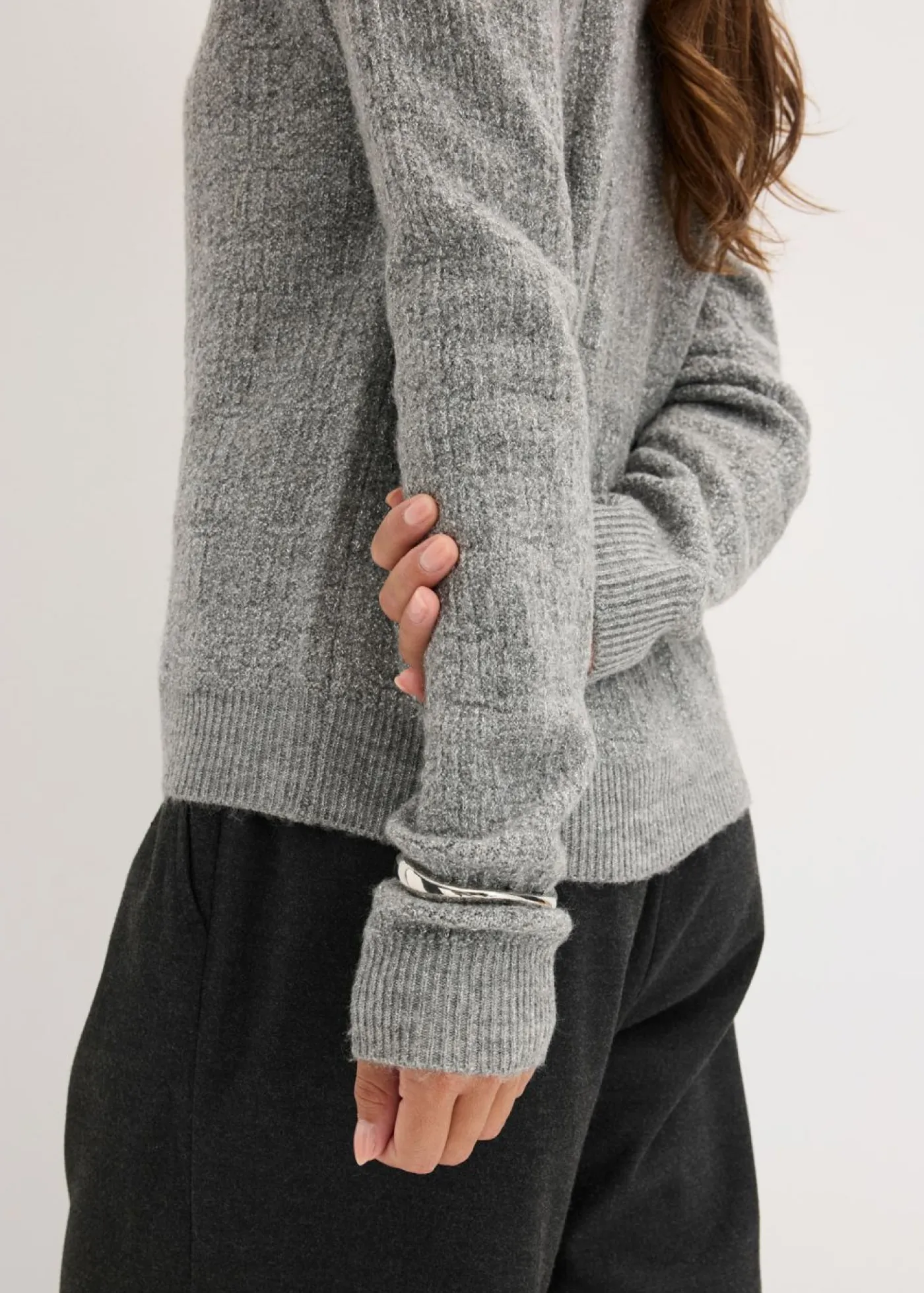 bonprix bonprix Jersey gris jaspeado-plata moteado Clearance