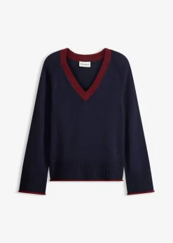 bonprix bonprix Jersey azul marino/rojo rubí Clearance